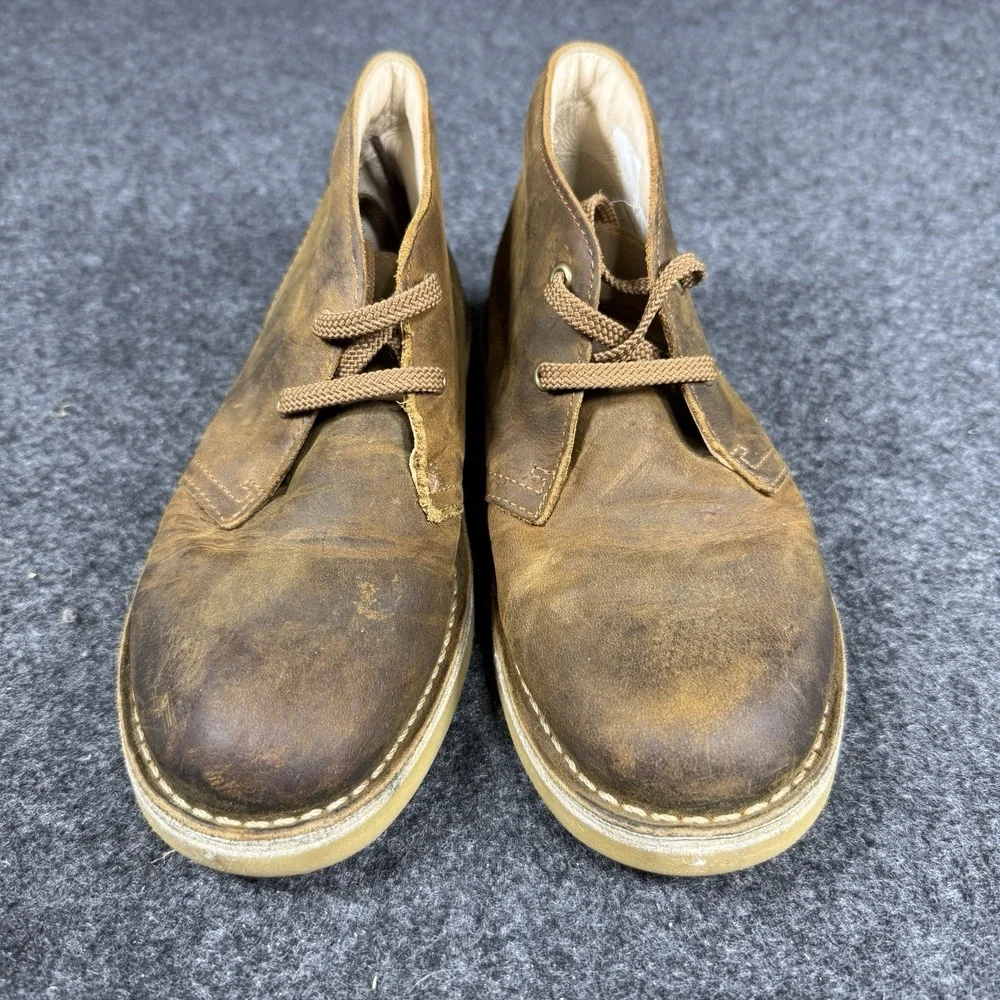 Clarks Bushacre‎ 2 Chukka Boots Brown Leather Boys Size 12.5